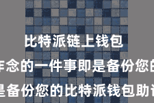 比特派链上钱包  领先要作念的一件事即是备份您的比特派钱包助记词