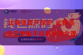 比特派资产保护  比特派币工作的手续费愈加合理